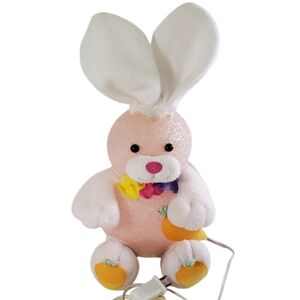 🟢 Trendmasters Pink Easter Bunny Melted Popcorn Plastic Light Vintage 2000s